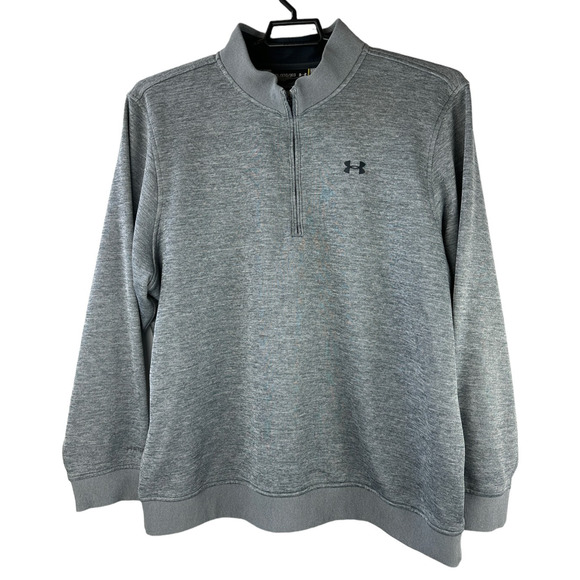 Under Armour 1/4 Zip Fleece Pullover Gray Navy Mens 3XL Loose SweaterFleece Golf - Picture 4 of 10